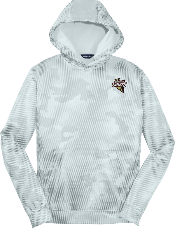 Mercer Chiefs Youth Sport-Wick CamoHex Fleece Hooded Pullover