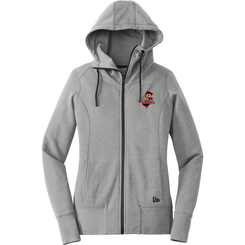 Jersey Shore Wildcats New Era Ladies Tri-Blend Fleece Full-Zip Hoodie