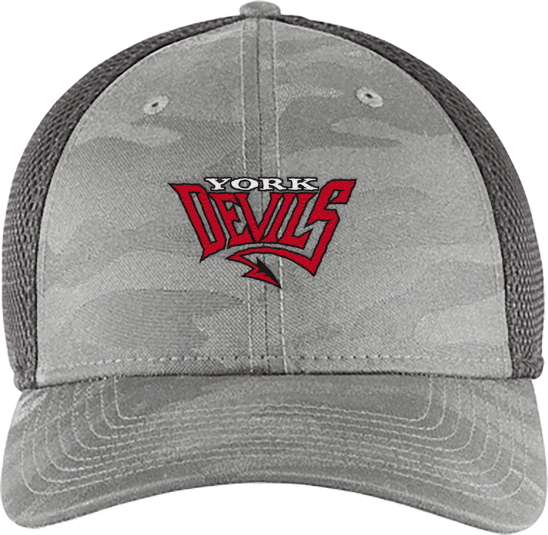 York Devils New Era Tonal Camo Stretch Tech Mesh Cap