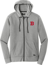 CT Bobcats New Era Tri-Blend Fleece Full-Zip Hoodie