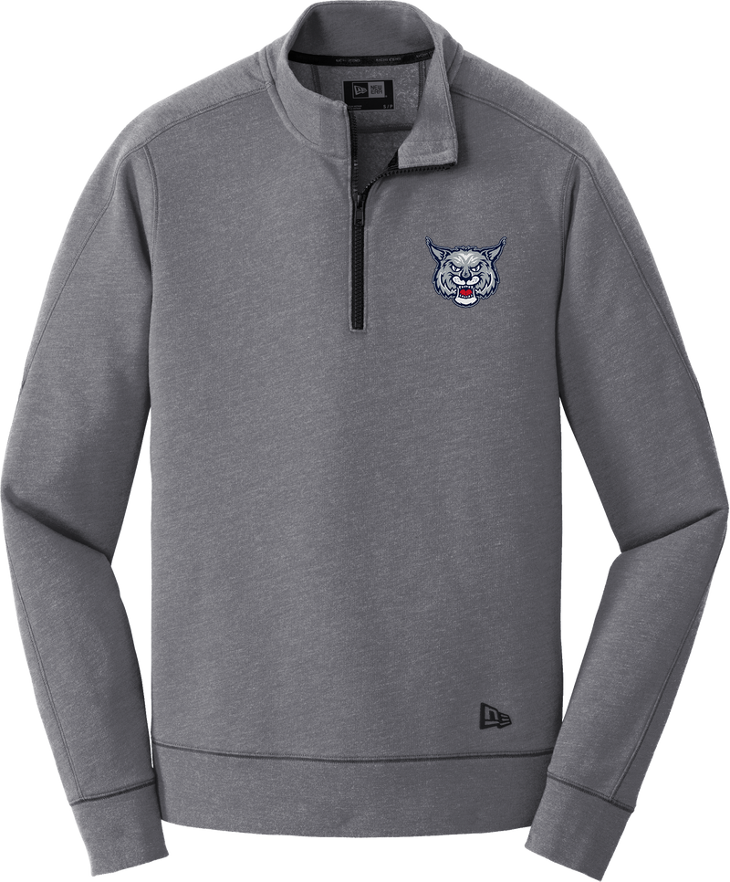 CT Bobcats New Era Tri-Blend Fleece 1/4-Zip Pullover