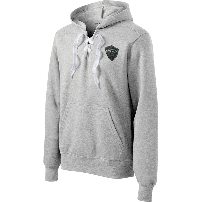 Lansing Spartans Lace Up Pullover Hooded Sweatshirt