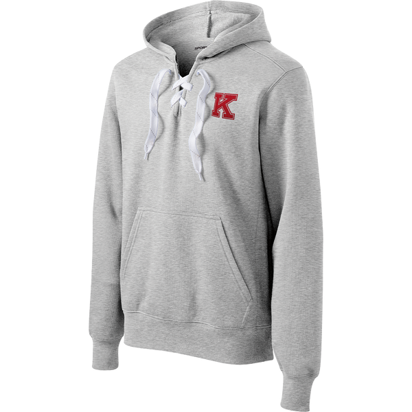 King's College Lace Up Pullover Hooded Sweatshirt