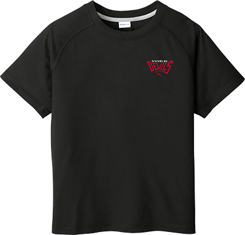 York Devils Youth PosiCharge  Tri-Blend Wicking Raglan Tee